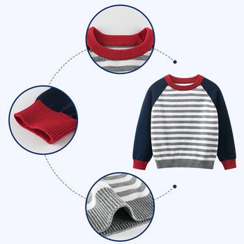 Детски пуловер 2023 Зимен трикотаж за момчета Пуловер на райета Ежедневни топли детски дрехи с дълъг ръкав Dropshipping