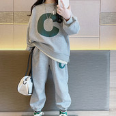 Φθινοπωρινό σετ πουλόβερ για κορίτσια για άνοιξη 2023 Νέο μεσαίο και μεγάλο παιδικό κοστούμι αναψυχής για κορίτσια μόδα Παιδικό αθλητικό σετ