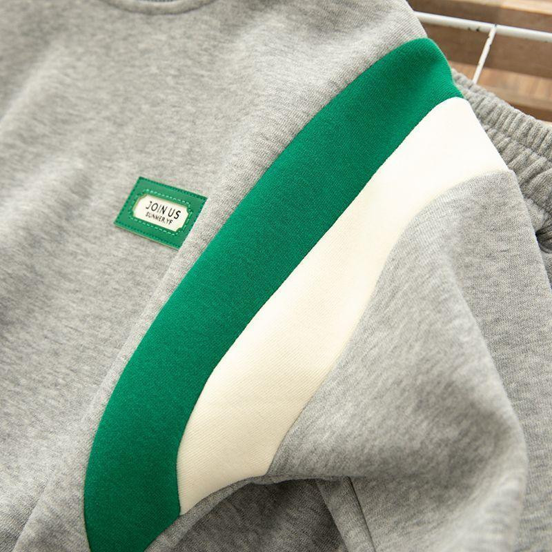 Sügisesed lapsed poisiriided vabaaja lapitehnika, 2-osalised komplektid teismeliste kampsun, pullover, püksid, riietus, spordi- ja spordidressid, puhkeriided