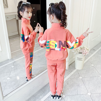 2021Νέα παιδικά σετ ρούχων για κορίτσια Φθινοπωρινά ρούχα Εφηβικά Casual Μεγάλα παιδικά πουλόβερ+ παντελόνια Μοντέρνα αθλητικά κοστούμια