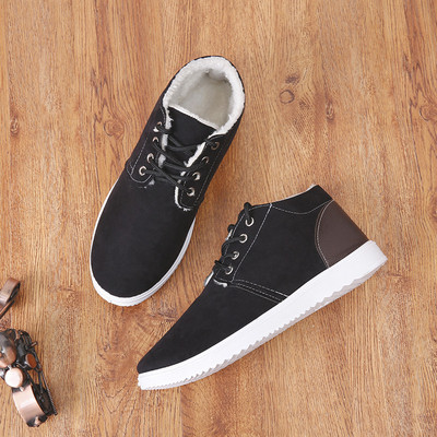 Talvised Meeste Lühikesed Saapad Uus Retro Palus Soe Mugav Paksu Tallaga Töö Lumesaapad Õues Mood Sport Vabaaja puuvillased kingad