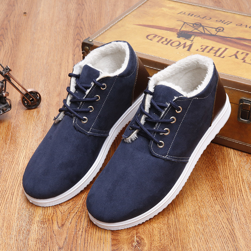 Talvised Meeste Lühikesed Saapad Uus Retro Palus Soe Mugav Paksu Tallaga Töö Lumesaapad Õues Mood Sport Vabaaja puuvillased kingad