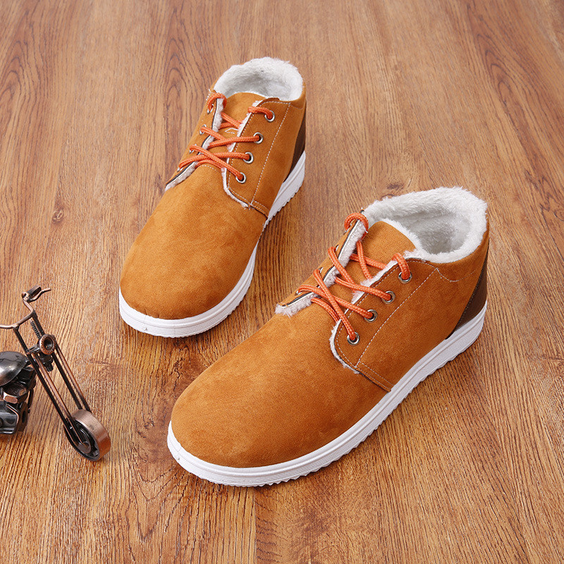 Talvised Meeste Lühikesed Saapad Uus Retro Palus Soe Mugav Paksu Tallaga Töö Lumesaapad Õues Mood Sport Vabaaja puuvillased kingad
