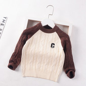 Laste sügisrõivad Korea kampsunid 2023, uued poisid, tüdrukud, kiri, värvid, kootud kampsunid.