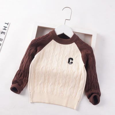 Laste sügisrõivad Korea kampsunid 2023, uued poisid, tüdrukud, kiri, värvid, kootud kampsunid.