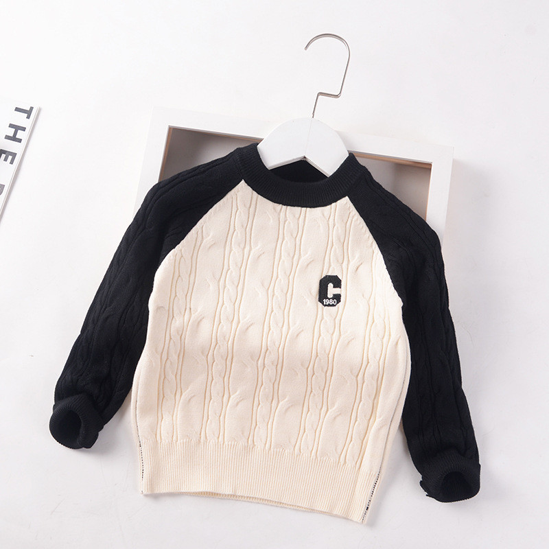 Laste sügisrõivad Korea kampsunid 2023, uued poisid, tüdrukud, kiri, värvid, kootud kampsunid.