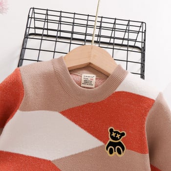 2023 Есен Зима Детски карикатурни плетени пуловери Пуловер Детски бебешки пуловер за момчета Пуловер Памучни дрехи за малки деца 1-7 г