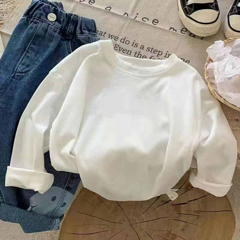 Haine noi pentru copii Băieți Căptușeală de lână Gros Gât crew Mâneci lungi Toamnă Iarnă Coreeană Kawaii Culoare uni Button Pulovere Pulovere