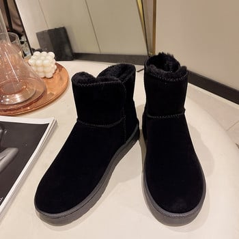 2024 Зимни мъжки памучни обувки с плюшени топли дебели подметки Противоплъзгащи се износоустойчиви ботуши за сняг Работа на открито Обувки за пътуване за свободното време