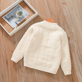 Детски плетен пуловер за 4-9 години Нова мода Студентски стил Пуловер за момичета и момчета Пролет и есен Топли детски връхни дрехи Дрехи