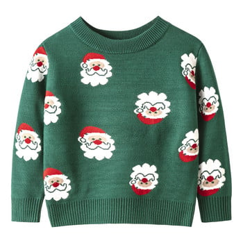 1-6 годишен есенен пуловер за бебета, момчета, момичета, зимен топъл плетен пуловер за малко дете с дълъг ръкав, коледни анимационни пуловери свитер