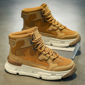 Sügistalvised meeste sõjaväesaapad 2024, uus kõrge, paks tallaga välistingimustes ronimine, lumised töösaapad, mood vabaaja spordijalatsid, pehmed