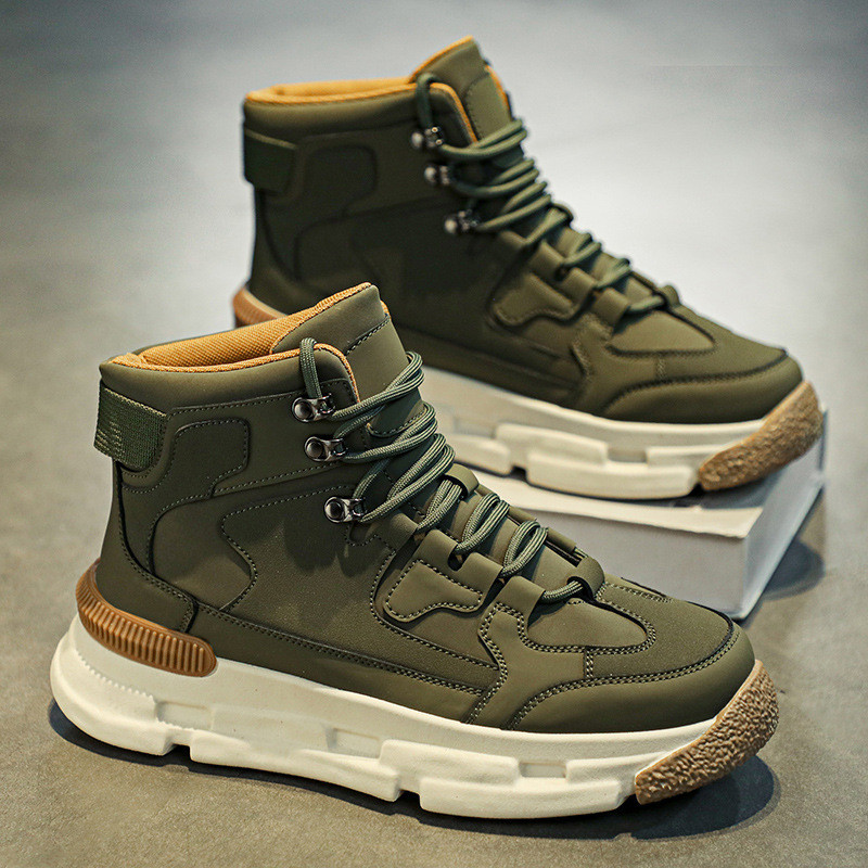 Sügistalvised meeste sõjaväesaapad 2024, uus kõrge, paks tallaga välistingimustes ronimine, lumised töösaapad, mood vabaaja spordijalatsid, pehmed