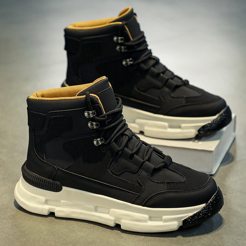 Sügistalvised meeste sõjaväesaapad 2024, uus kõrge, paks tallaga välistingimustes ronimine, lumised töösaapad, mood vabaaja spordijalatsid, pehmed