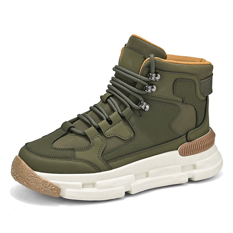 Sügistalvised meeste sõjaväesaapad 2024, uus kõrge, paks tallaga välistingimustes ronimine, lumised töösaapad, mood vabaaja spordijalatsid, pehmed