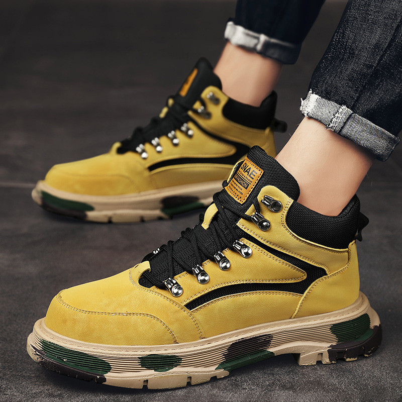 Vintage meeste kingad Moodsad Korea versioon Libisemisvastased Kulumiskindlad Mootorrattasaapad Trendikad vaba aja spordisaapad