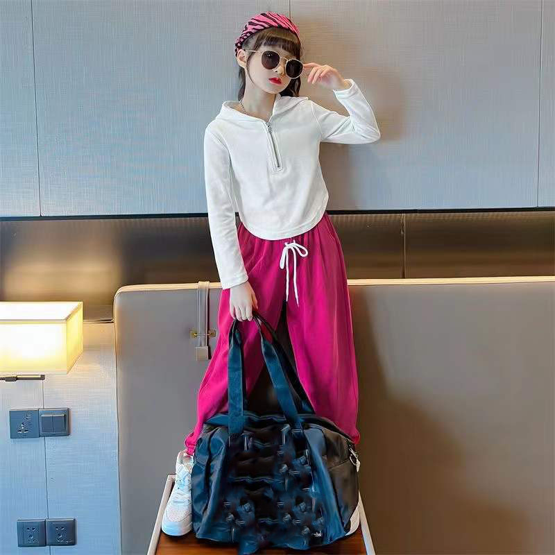 Set de îmbrăcăminte pentru fete de primăvară Costum sport la modă Pulover cu fermoar + pantaloni Toamnă Bebeluș Haine pentru copii Set pentru copii de gimnaziu