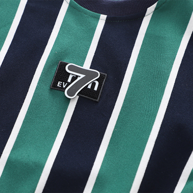 Kevad beebipoisid Puuvillased Lasteriided Triibulised kampsunid Teksad Püksid 2tk/Komplektid Imikud Lapsed Vabaajarõivad Laste Spordirõivad