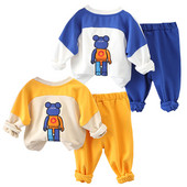 Sügisene laste rõivakomplektid poistele Cartoon karu puuvillased kampsunid + püksid 2 tk. komplektid lastele riided väikelapse poiste spordiülikond