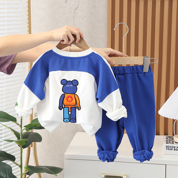 Φθινοπωρινά Παιδικά Σετ Ρούχα Αγόρια Cartoon Bear Βαμβακερά φούτερ + Παντελόνι 2τμχ Φούιτ για Παιδικά Ρούχα Μικρό αγόρι Αθλητικό κοστούμι