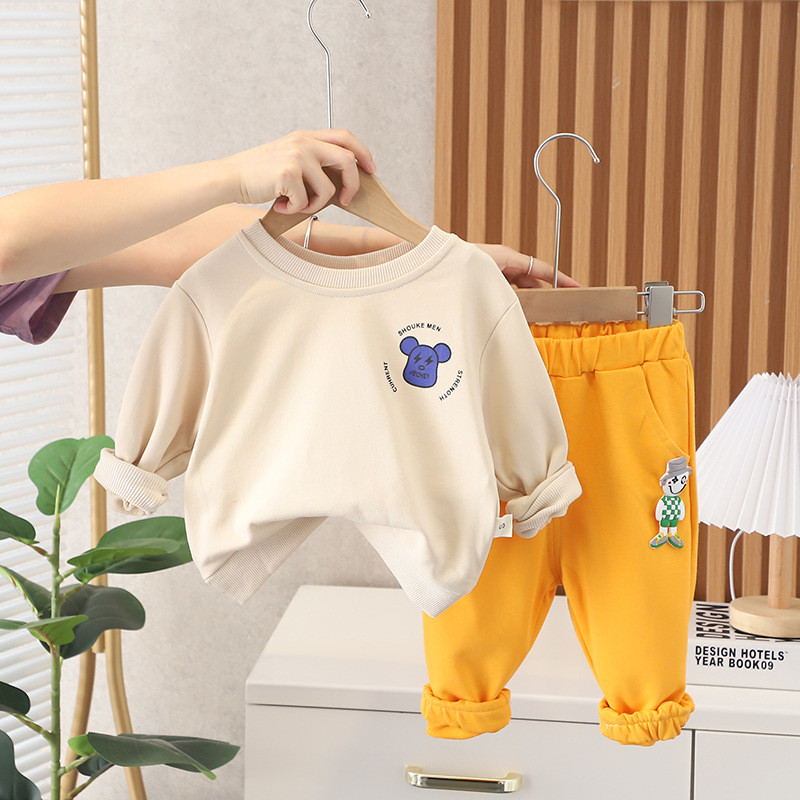 Sügisene laste rõivakomplektid poistele Cartoon karu puuvillased kampsunid + püksid 2 tk. komplektid lastele riided väikelapse poiste spordiülikond