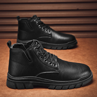 Vintage Meeste Lühikesed Saapad Sügis Talv Uus Vintage Briti Stiilis Paks Tald Mugavad Libisemisvastased Töösaapad Õuesaapad vabaajajalatsid