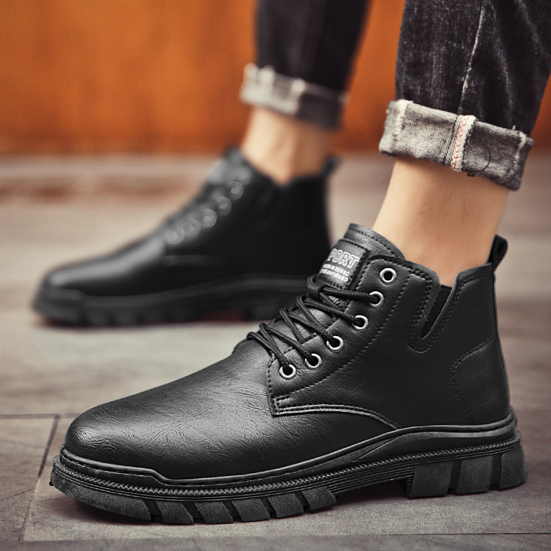 Vintage Meeste Lühikesed Saapad Sügis Talv Uus Vintage Briti Stiilis Paks Tald Mugavad Libisemisvastased Töösaapad Õuesaapad vabaajajalatsid