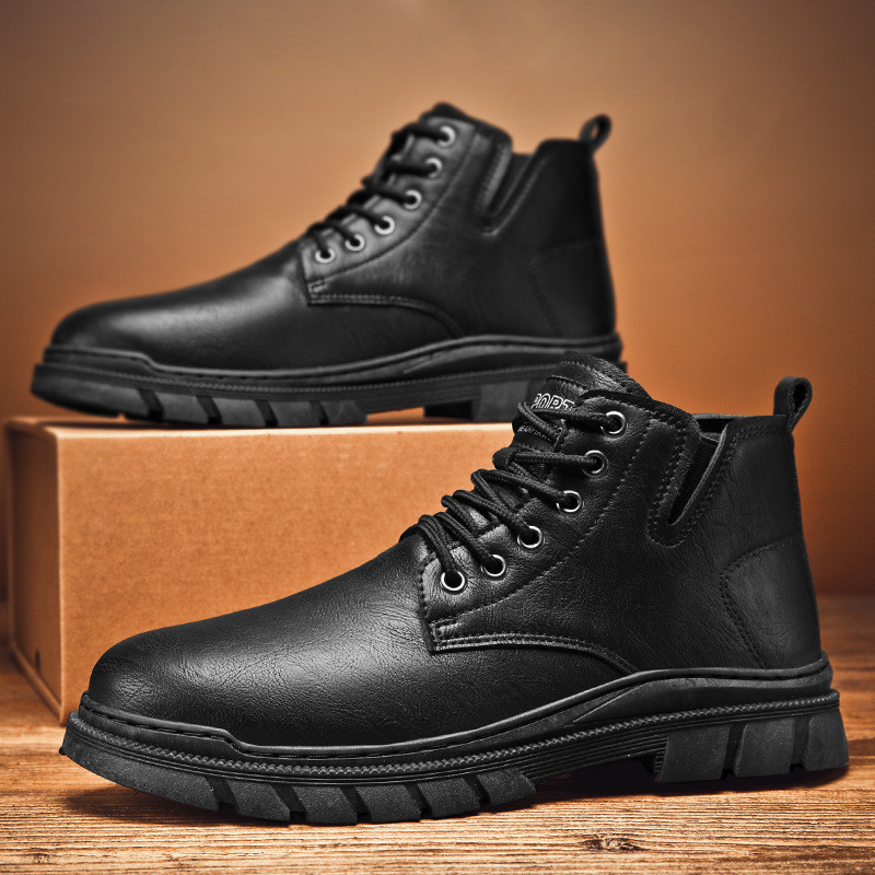 Vintage Meeste Lühikesed Saapad Sügis Talv Uus Vintage Briti Stiilis Paks Tald Mugavad Libisemisvastased Töösaapad Õuesaapad vabaajajalatsid