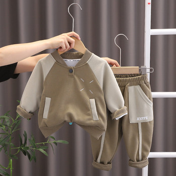 2023 Νέο σετ ρούχων για μωρά αγόρια Άνοιξη φθινόπωρο Παιδικά βαμβακερά μπλουζάκια παντελόνια 2 τμχ Ρούχα Παιδικά αθλητικά ρούχα casual κοστούμι