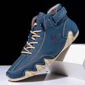 Nauji vyriški auliniai batai „Four Seasons“ aukšto kirpimo odiniai lauko batai vaikščiojimui orui pralaidūs darbo batai Sportiniai laisvalaikio batai Kelionių tendencijos