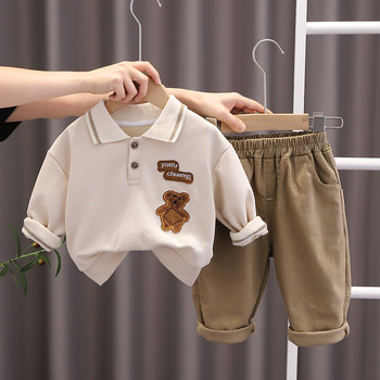 Есенни комплекти дрехи за бебета за момчета Детски анимационни пуловери с мечки Горнища Панталони 2 бр. Костюм за момчета Детски памучни дрехи Бебешки тоалети