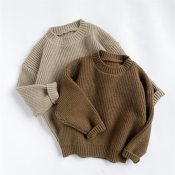Детски плетен пуловер пуловер за момичета Момчета Есен Зима Свободни детски дрехи Плетива Бебешки пуловер в корейски стил 1-6 години
