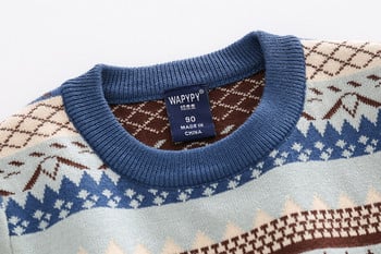 Есенно-зимни детски дрехи Моден детски пуловер Пуловер за момчета Топъл долен конец Детски удебелени пуловери за 2-6 години