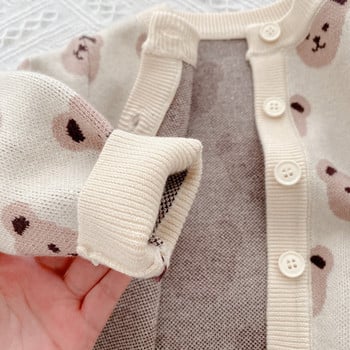 Момичета Детска бебешка жилетка Пуловер за бебета Есен и зима Сладко мече Детски плетени пуловери Аксесоари за новородени