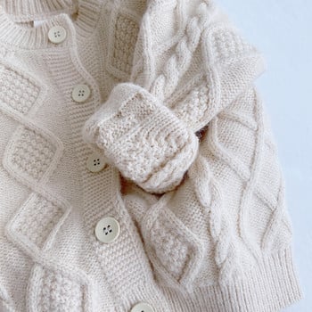 2020 Νέα χειμωνιάτικα παιδικά πλεκτά πουλόβερ Παιδικά πλεκτά μονόχρωμα κορεατικά παλτό για αγοράκια ζακέτα