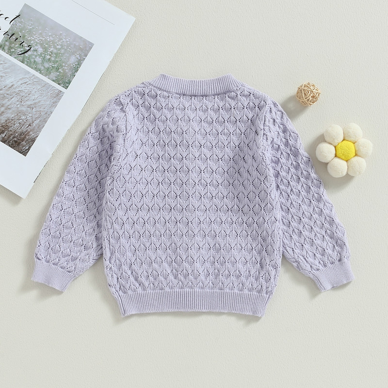 BeQeuewll Bebeluși fetițe tricotat cardigan urs model tricot croșetat buton pulover haină drăguță toamnă iarnă jachetă haine calde