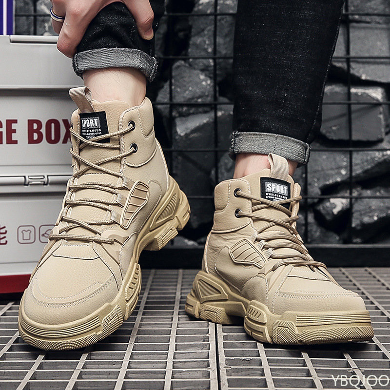 Meeste kingad, kõrge ülaosaga nöörsaapad, sügisene mugavad hingavad poolsaapad