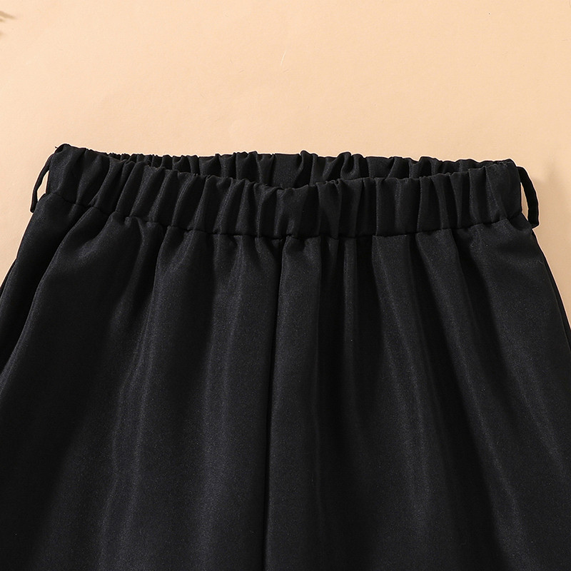 Rudens nauja mergaičių apranga 8-12 metų mergaičių marškiniai ilgomis rankovėmis su balta širdele + juodos plačios kelnės Pastoral Retro vaikiškas kostiumas