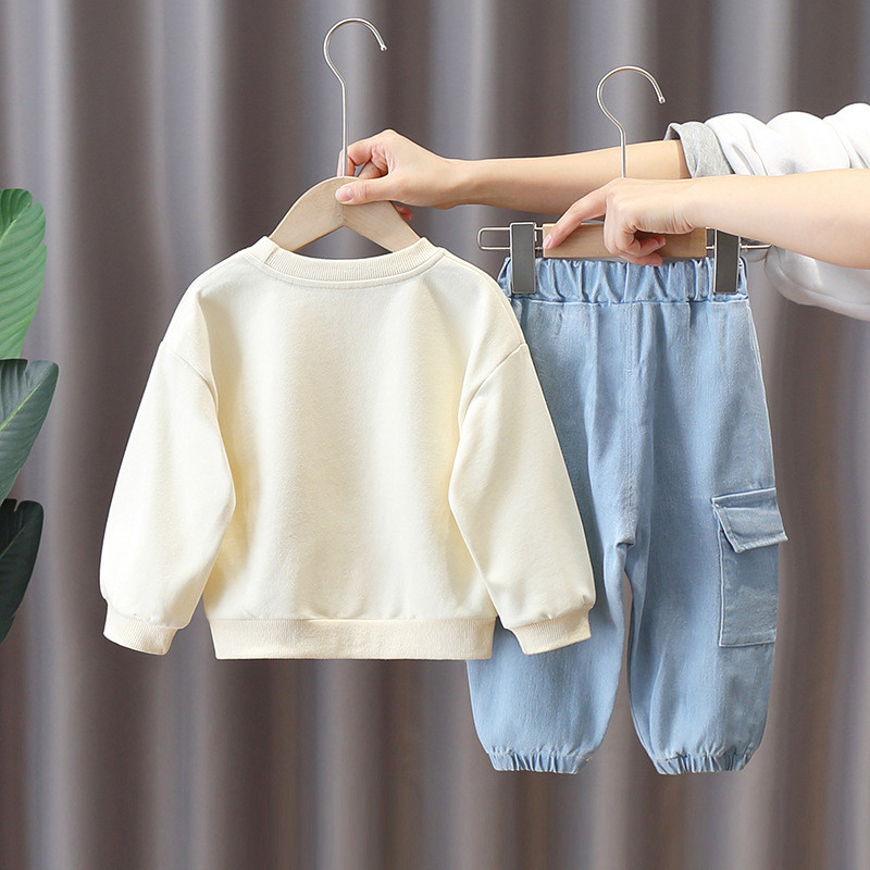 Primăvara Toamnă Moda Băieți Haine Copii Graffiti Curcubeu Tricou Blugi 2 buc/Seturi Îmbrăcăminte sport pentru copii Treninguri pentru copii