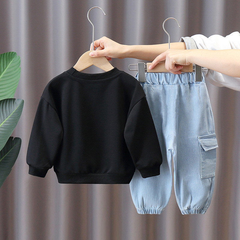 Primăvara Toamnă Moda Băieți Haine Copii Graffiti Curcubeu Tricou Blugi 2 buc/Seturi Îmbrăcăminte sport pentru copii Treninguri pentru copii