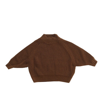 4029C Корейски детски пуловер Плетен пуловер 2022 г. Нов зимен пуловер с дебела игла за момче Основен пуловер с половин горна яка Пуловер за момиче