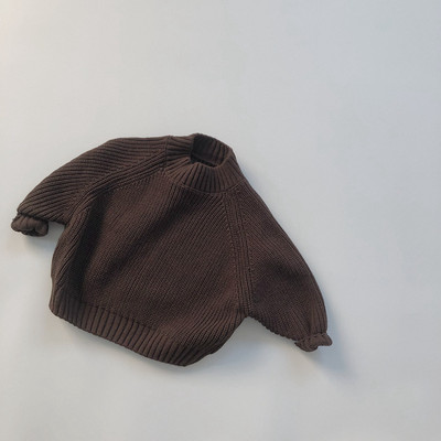 4029C Korea laste kampsun, silmkoeline sviiter 2022, uus talvine paksu vardaga poiste sviiter, poolkilpkaelusega tüdrukute kampsun