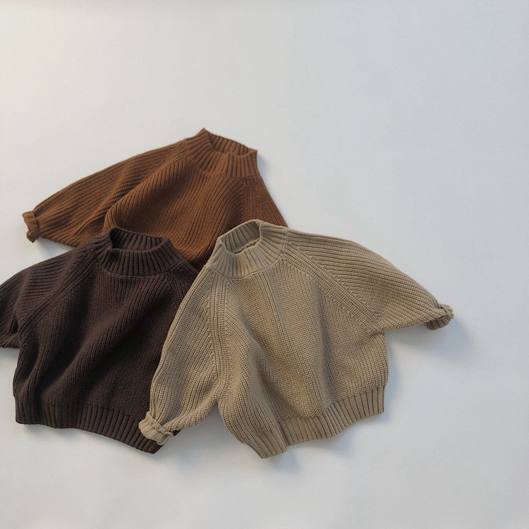 4029C Korea laste kampsun, silmkoeline sviiter 2022, uus talvine paksu vardaga poiste sviiter, poolkilpkaelusega tüdrukute kampsun