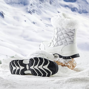 Ανδρικές γυναικείες μπότες χιονιού 2024 Νέα χειμωνιάτικα βελούδινα ζεστά βαμβακερά παπούτσια για σκι για σκι σε εξωτερικούς χώρους Ορειβατικά αντιολισθητικά μποτάκια εργασίας ανθεκτικά