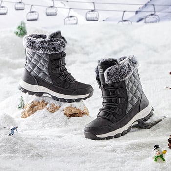 Ανδρικές γυναικείες μπότες χιονιού 2024 Νέα χειμωνιάτικα βελούδινα ζεστά βαμβακερά παπούτσια για σκι για σκι σε εξωτερικούς χώρους Ορειβατικά αντιολισθητικά μποτάκια εργασίας ανθεκτικά
