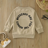 Jachetă din lână 2t Copii mici Băieți Fete Mâneci lungi Tricou imprimat cu litere Pulover Top Haine