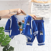 Primavara toamna Haine pentru bebelusi Jacheta de baseball Manta Topuri Pantaloni 3 buc/set Costum sport casual Haine pentru copii Treninguri pentru copii mici