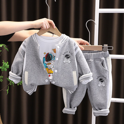 Primavara toamna Haine pentru bebelusi Jacheta de baseball Manta Topuri Pantaloni 3 buc/set Costum sport casual Haine pentru copii Treninguri pentru copii mici