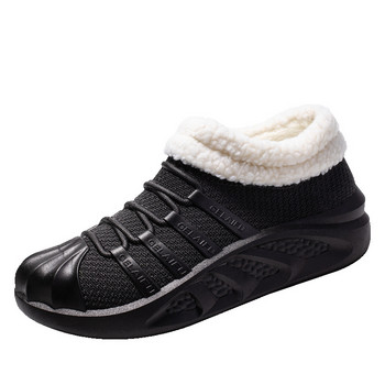Мъжки зимни обувки с къс ръкав 2024 Нова мода Плюшени топли леки издръжливи водоустойчиви ботуши Спортни ежедневни обувки Меки за пътуване