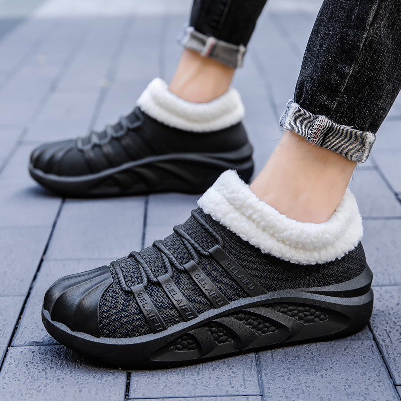 Férfi téli rövid ujjú cipők 2024 új divat plüss meleg könnyű könnyű tartós vízálló csizma sport alkalmi cipő utazási puha